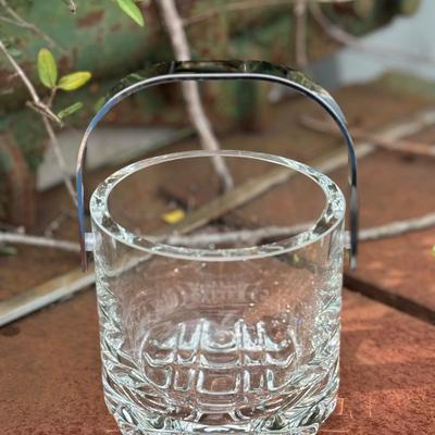 Lovely Petite Ice Bucket with Stainless Handle and Tongs