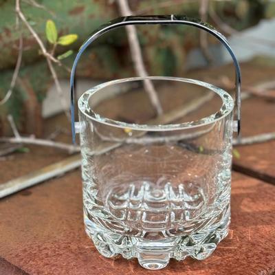 Lovely Petite Ice Bucket with Stainless Handle and Tongs