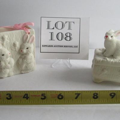 Easter Basket or Candy and Rabbit Trinket Box