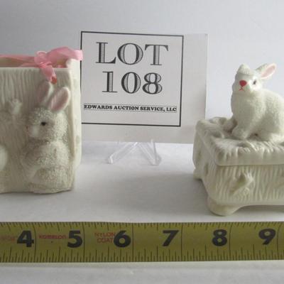 Easter Basket or Candy and Rabbit Trinket Box
