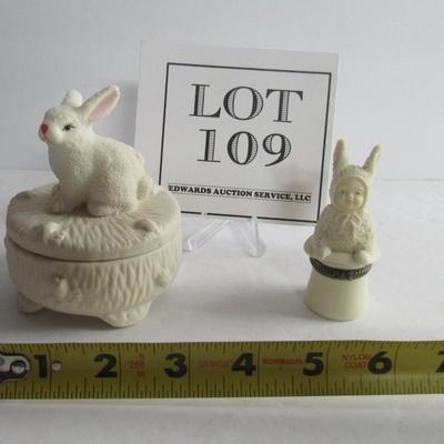 Dept 56 Mini Trinket Box and Rabbit Trinket Box