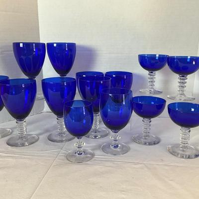 H596 Cobalt Stemware Glasses