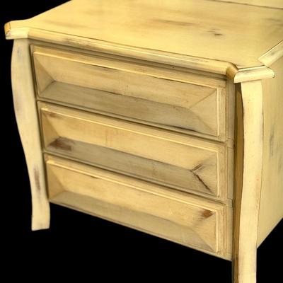 Set of 2 Cream Wash Wood Accent Tables
