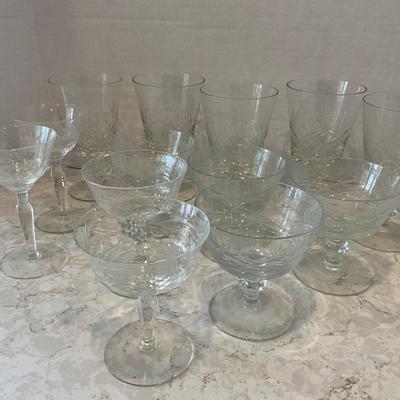 H702 Fostoria Etched Glasses