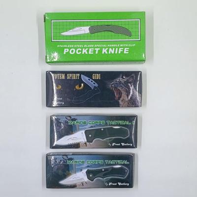 Lot of 4 Brand New Pocket Knives