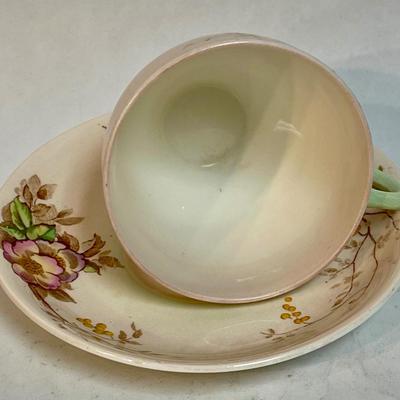 2,999 reviews Vintage Tea Cup and Saucer with Flowers and Green Trim, Old Royal, Teacup and Saucer, English Bone China