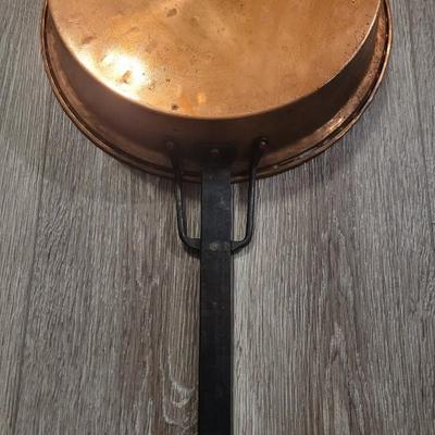 Vintage Copper Skillet with Wrought Iron Handle