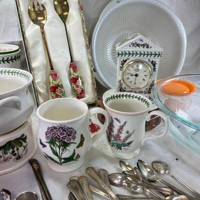 Botanic gardens dinner ware, Pyrex, coffe, Tea, stove top grill