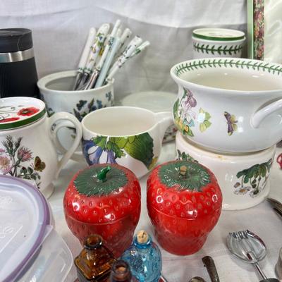 Botanic gardens dinner ware, Pyrex, coffe, Tea, stove top grill