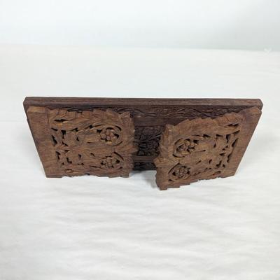 Folding Vintage Carved Wooden Shelf