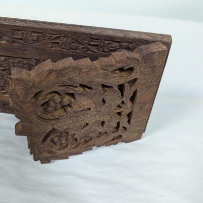 Folding Vintage Carved Wooden Shelf