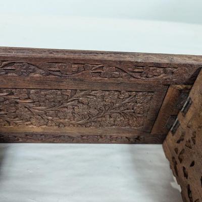 Folding Vintage Carved Wooden Shelf