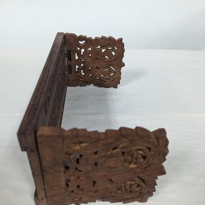 Folding Vintage Carved Wooden Shelf