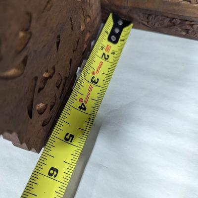 Folding Vintage Carved Wooden Shelf