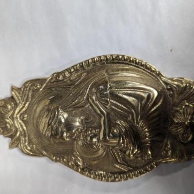 Vintage Pair of Fritz Brass Mother Mary With Baby Candlestick Holder Wall Sconces