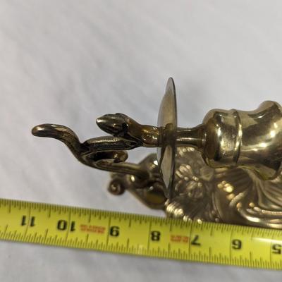 Vintage Pair of Fritz Brass Mother Mary With Baby Candlestick Holder Wall Sconces