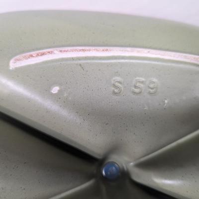 California USA Green Pottery Ceramic Center Handle Dish