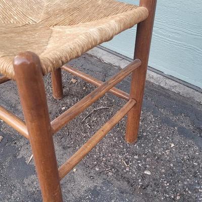 Mid Century Chair with Woven Seat