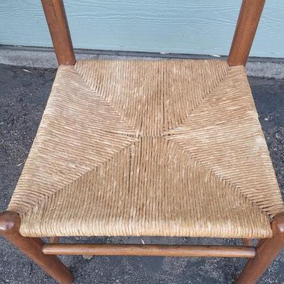 Mid Century Chair with Woven Seat
