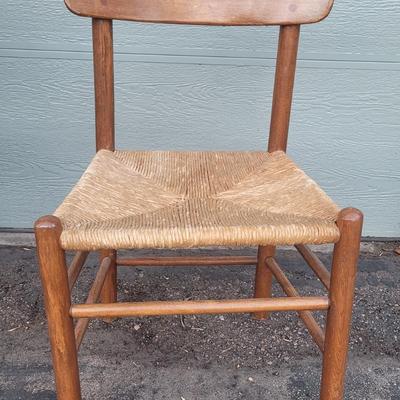 Mid Century Chair with Woven Seat