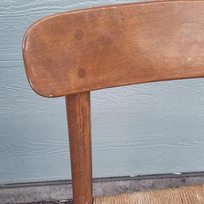 Mid Century Chair with Woven Seat
