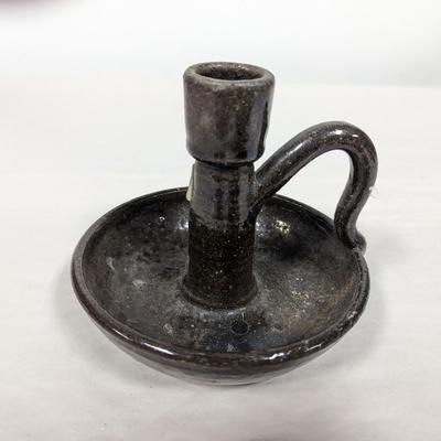 Signed Ceramic Candle Holder