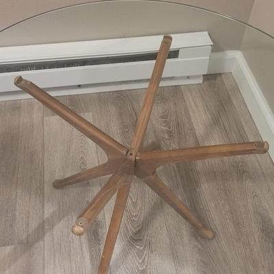 Vintage Mid Century Glass Top Coffee or Side Table