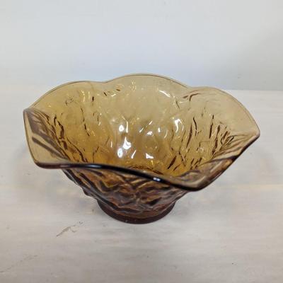 Vintage Amber Serving Bowl