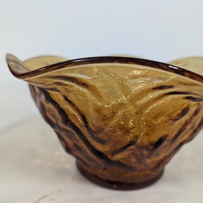 Vintage Amber Serving Bowl