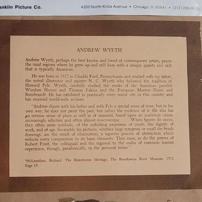 Framed 3 Realist Prints by Mid Century Artist Andrew Wyeth