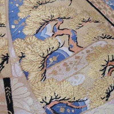 Vintage Roll of Japanese Woven Silk Kimono Fabric