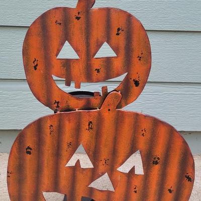 Metal Stacked Jack-o-lantern Pumpkins Deco