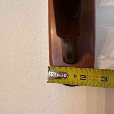 (2) Wood Wall Sconce Candle Holders