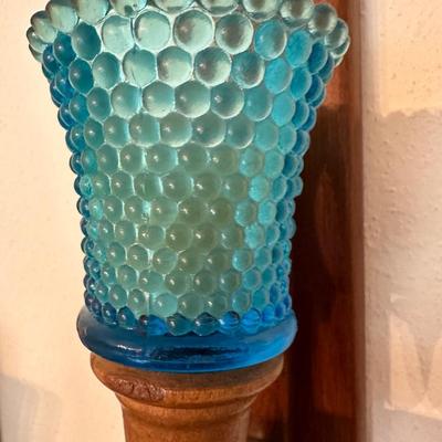 (2) Wood Wall Sconce Candle Holders