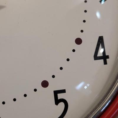 Vintage Style Red Metal Clock