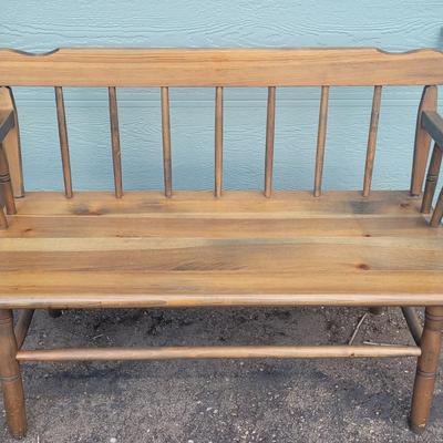 Vintage Blue Wash Wood Bench