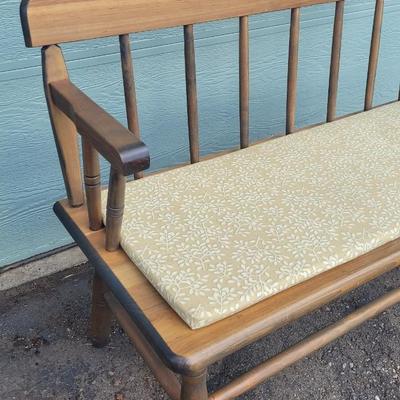 Vintage Blue Wash Wood Bench