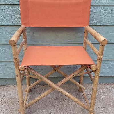 Vintage Bamboo & Canvas Fold up Chair