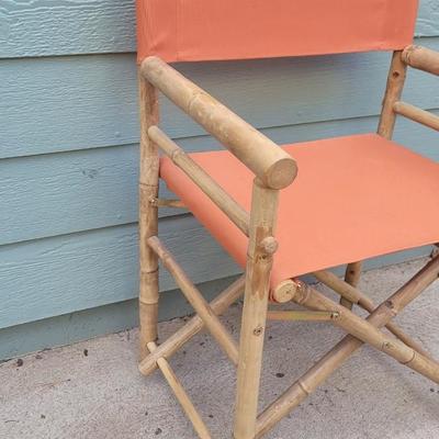 Vintage Bamboo & Canvas Fold up Chair