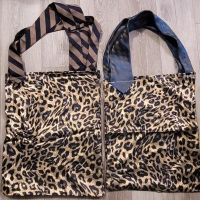 (2) Custom Tote Bags with Neck (a)tie Straps