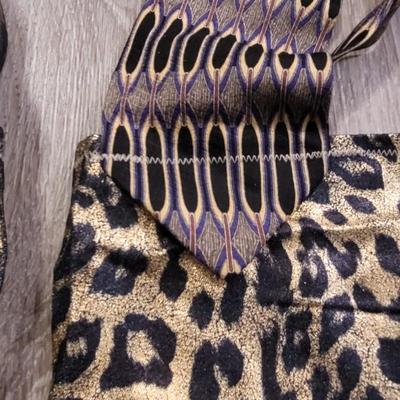 (2) Custom Tote Bags with Necktie Straps (b)
