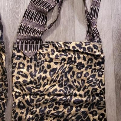 (2) Custom Tote Bags with Necktie Straps (b)