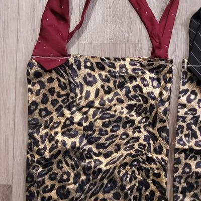 (2) Custom Tote Bags with Necktie Straps (c)