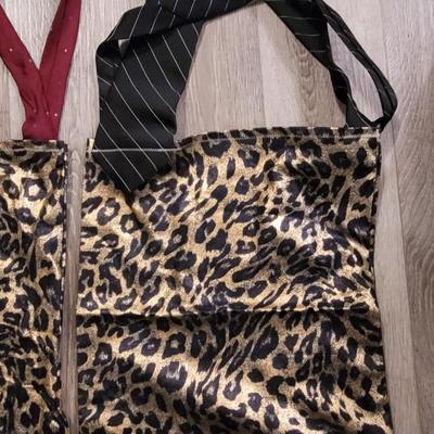 (2) Custom Tote Bags with Necktie Straps (c)