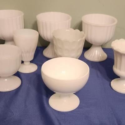 Milk glass Goblet - 8