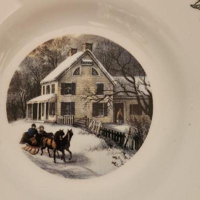 Currier and Ives dish set