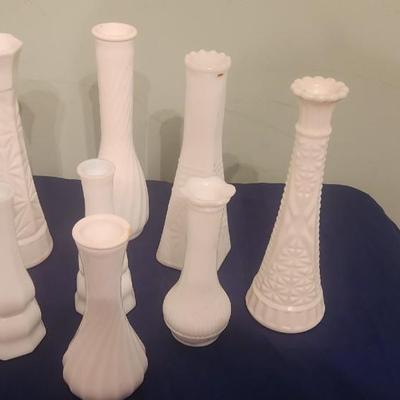 Milk glass vases - 9