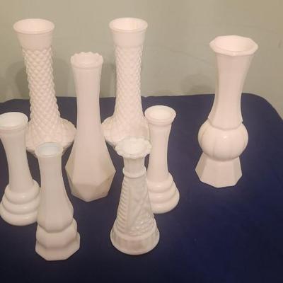 Milk glass vases - 9