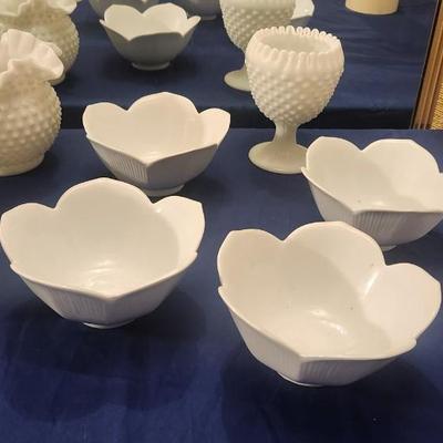 Assorted milk glass - 8