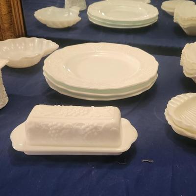 Assorted milk glass - 13